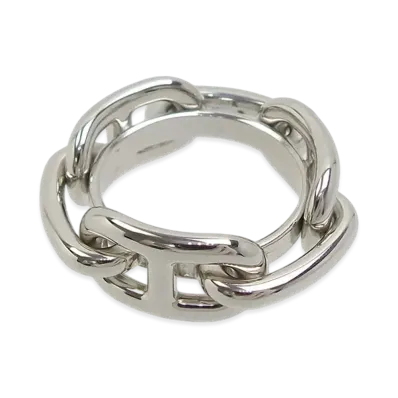 Hermes Scarf Ring Regate Silver Plated "Silver"