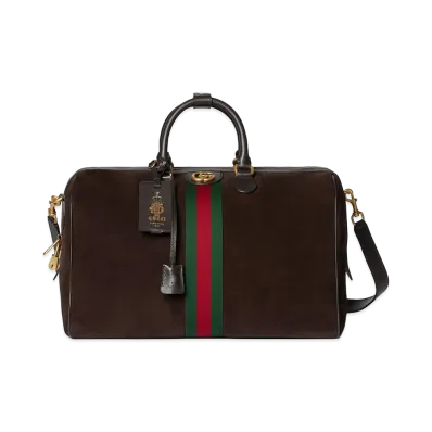 GUCCI Women's Suede Medium Gucci Savoy Travel Bag "Brown"