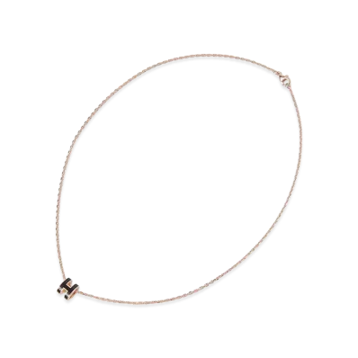 Hermes Necklace "Black/Pink Gold"