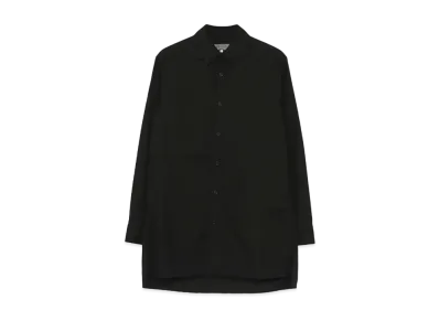 Yohji Yamamoto Pour Homme COTTON BROAD CHAIN STITCH DOUBLE COLLAR SHIRT "Black"