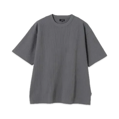 BEAMS Stretch Waffle Tee "Gray"