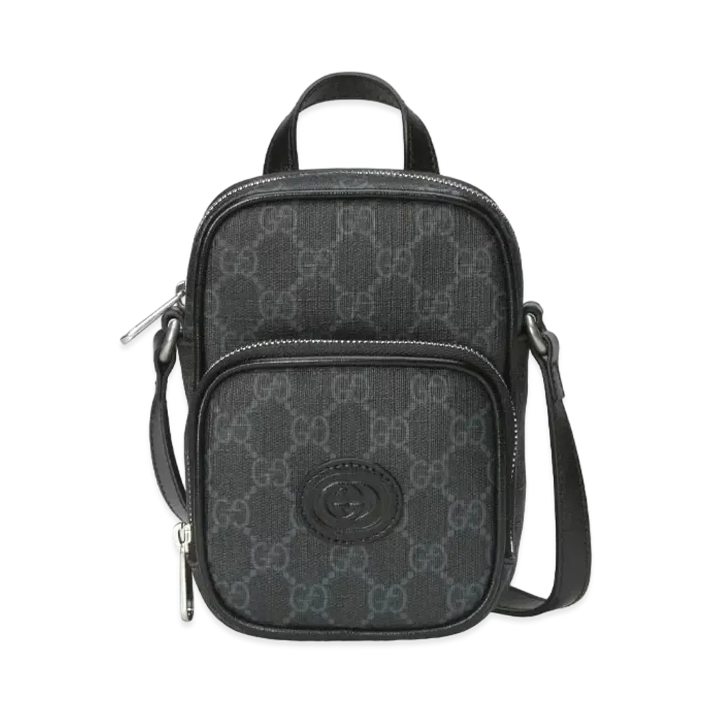GUCCI Interlocking G Mini Bag GG Supreme Canvas "Black"