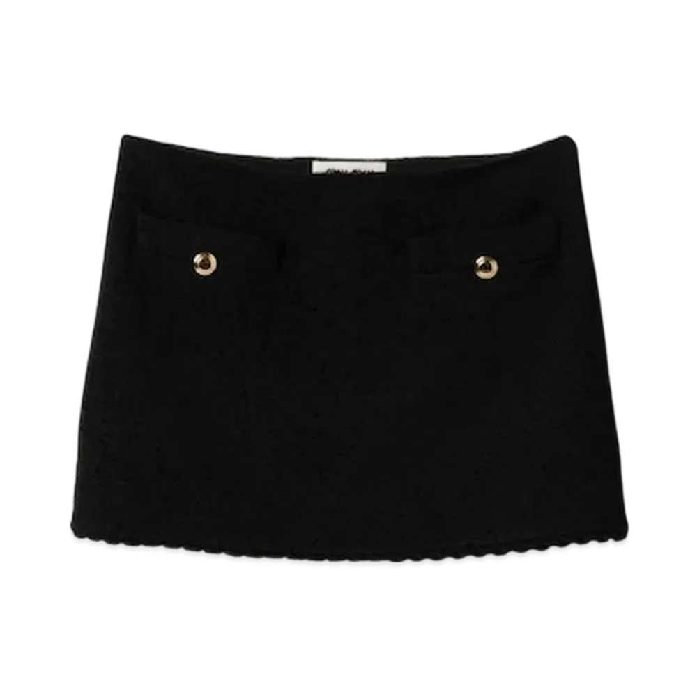 MIU MIU Women's Boucle Miniskirt "Black"