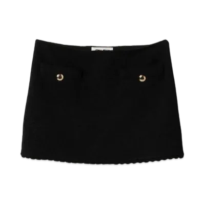 MIU MIU Women's Boucle Miniskirt "Black"