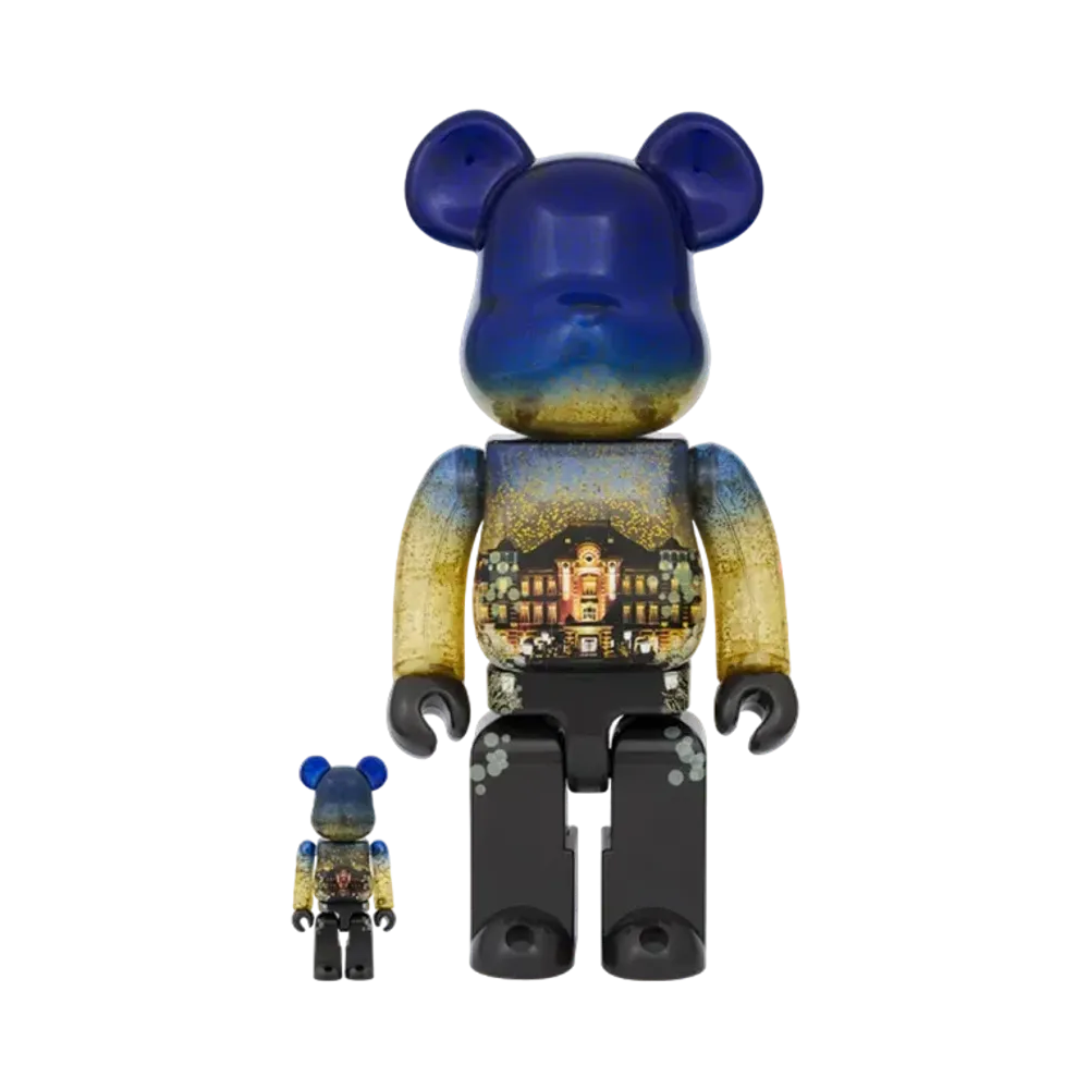 MEDICOM TOY "BEARBRICK" Tokyo Station Marunouchi Station Building Model Light Up Ver. 100% & 400%