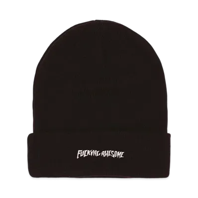 Fucking Awesome Metal Stamp Logo Cuff Beanie "Black"