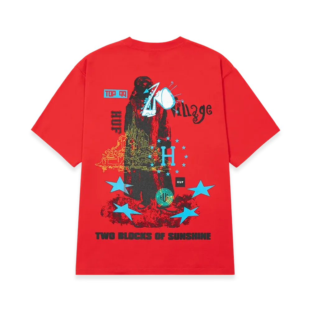 HUF Two Blocks Of Sunshine Tee "Fuji Red"