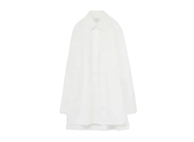 Yohji Yamamoto Pour Homme COTTON BROAD CHAIN STITCH DOUBLE COLLAR SHIRT "White"
