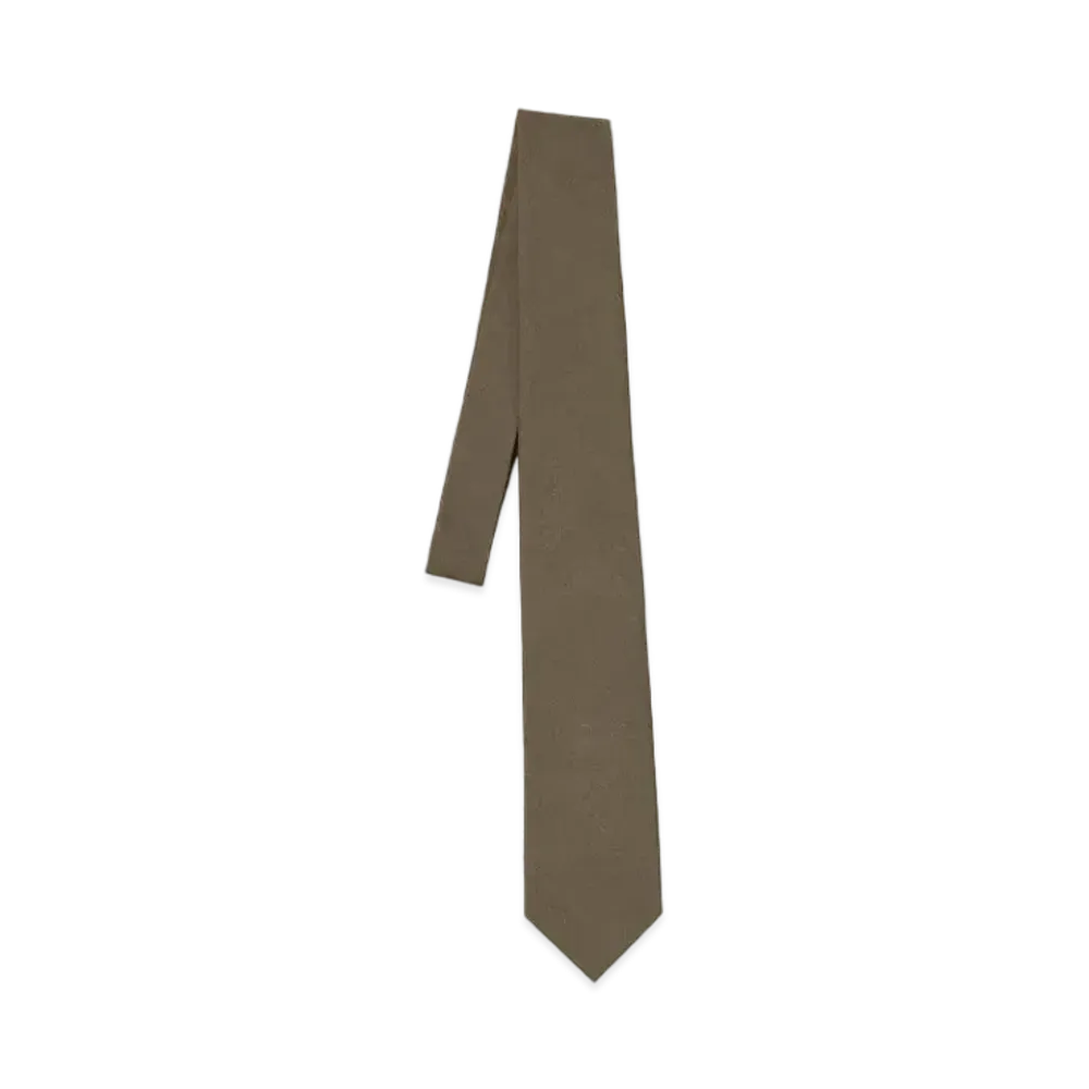 AURALEE Washed Finx Twill Tie "Brown"