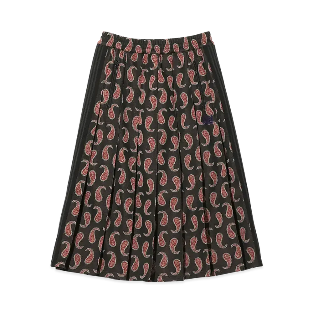 NEEDLES Pleated Track Skirt - Poly Jacquard "Black"