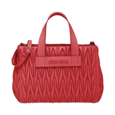 MIU MIU Materasse Leather Handbag "Red"