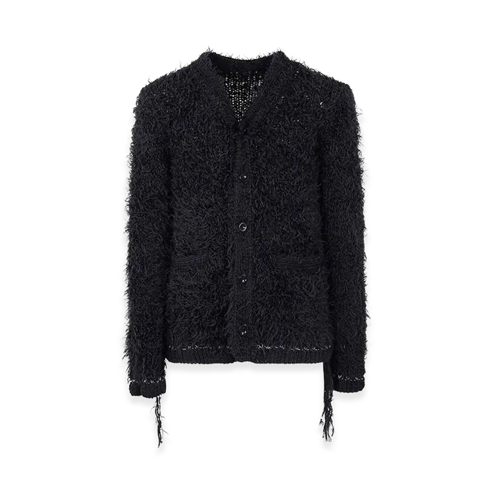 sacai Furry Knit Cardigan "Black"