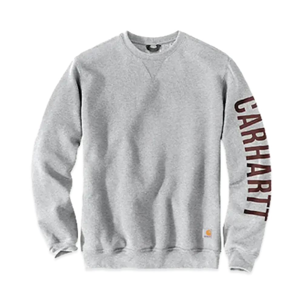 Carhartt Midweight Crew Neck Logo Sleeve Graphic Sweatshirt "Heather Gray"