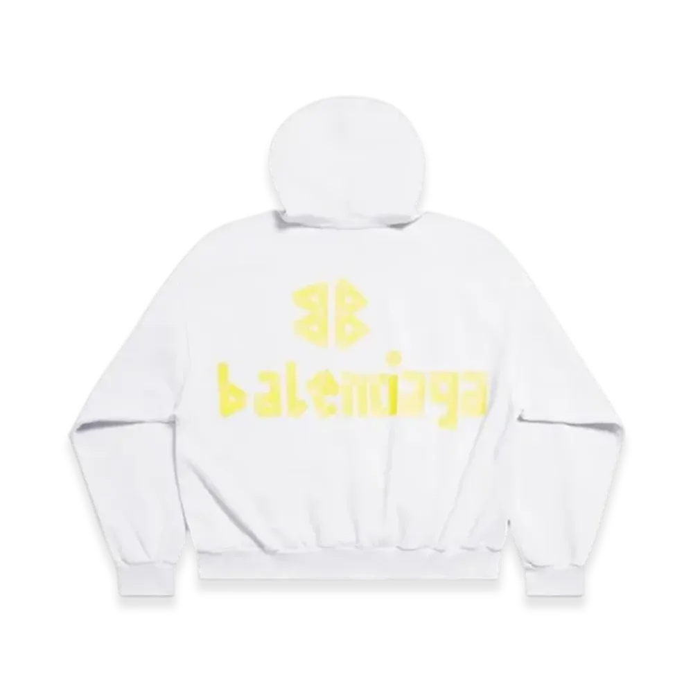 BALENCIAGA Tape Type Ripped Pocket Hoodie Large Fit "White"