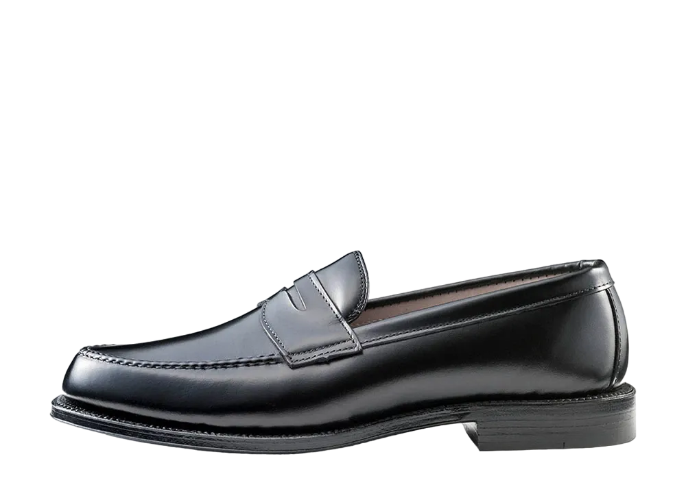 ALDEN Penny Loafer Van Calf "Black" 99267 D Single Leather Sole