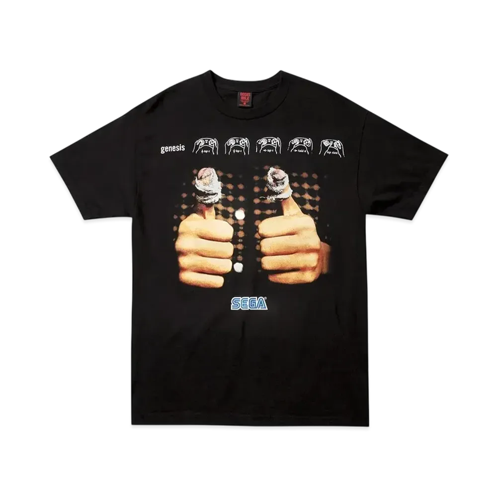 Geeks Rule x SEGA Genesis Finger 15 Silkscreen Printing T Shirt "Black"