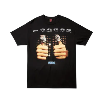 Geeks Rule x SEGA Genesis Finger 15 Silkscreen Printing T Shirt "Black"