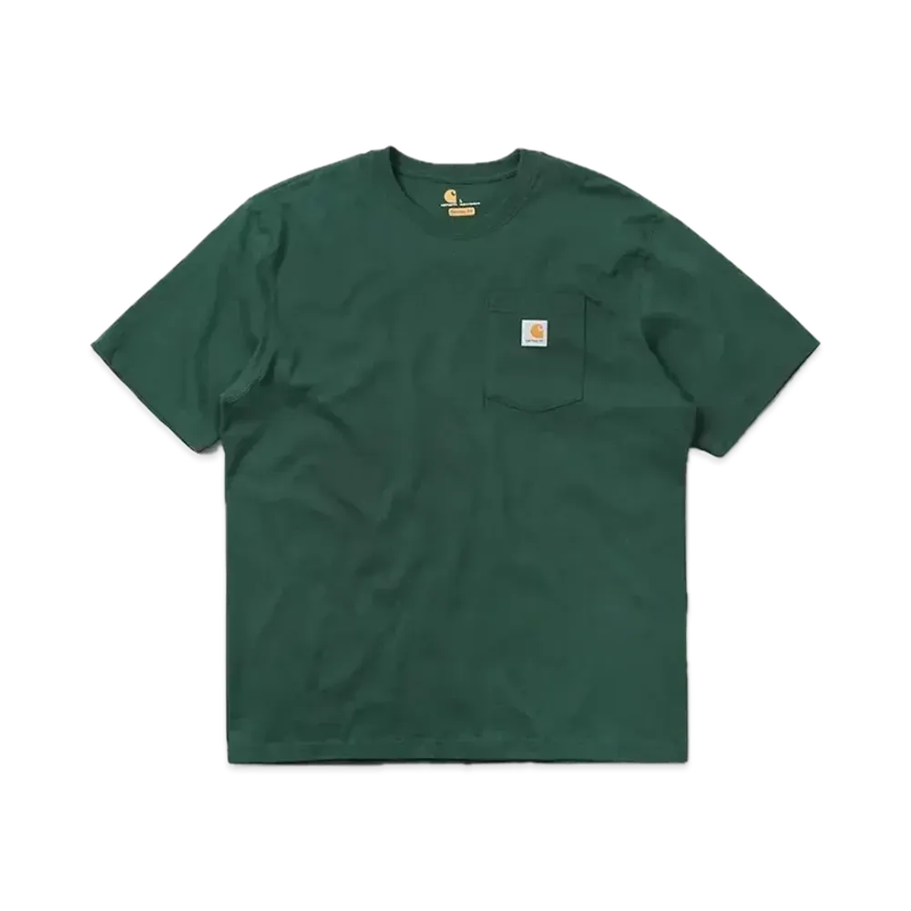 カーハート リラックスフィット ヘビーウェイト ショートスリーブ ポケット Tシャツ "ハンターグリーン"
