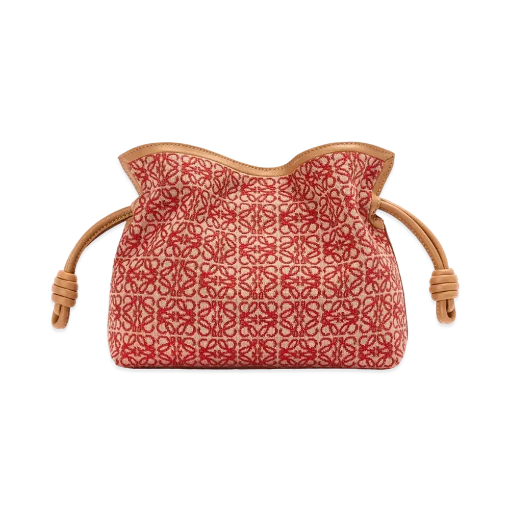 LOEWE Mini Flamenco Clutch In Anagram Jacquard And Calfskin "Red/Warm Desert"