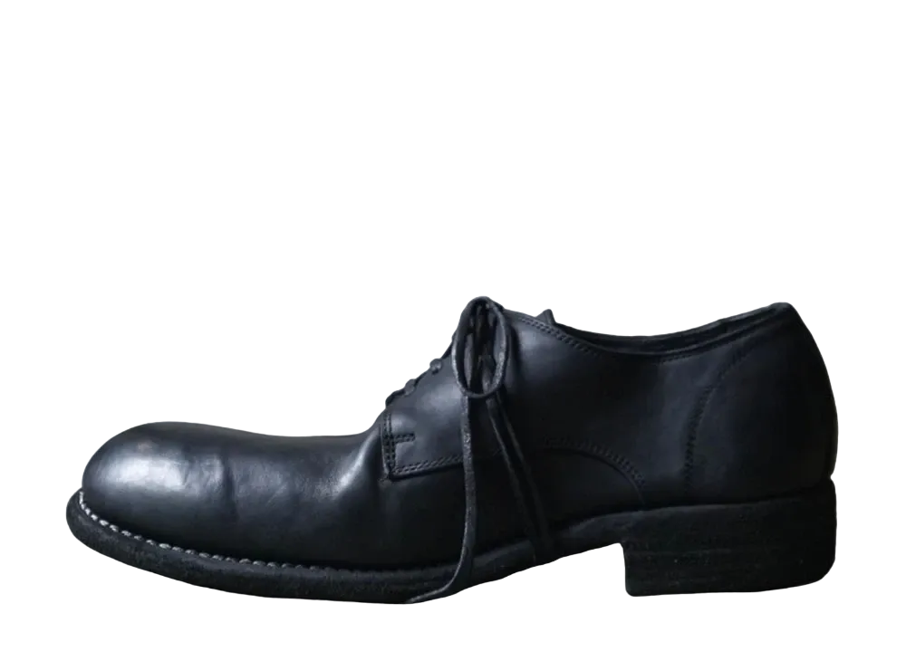 GUIDI Classic Derby Horse Full Grain Leather "Black" 992X Leather Sole