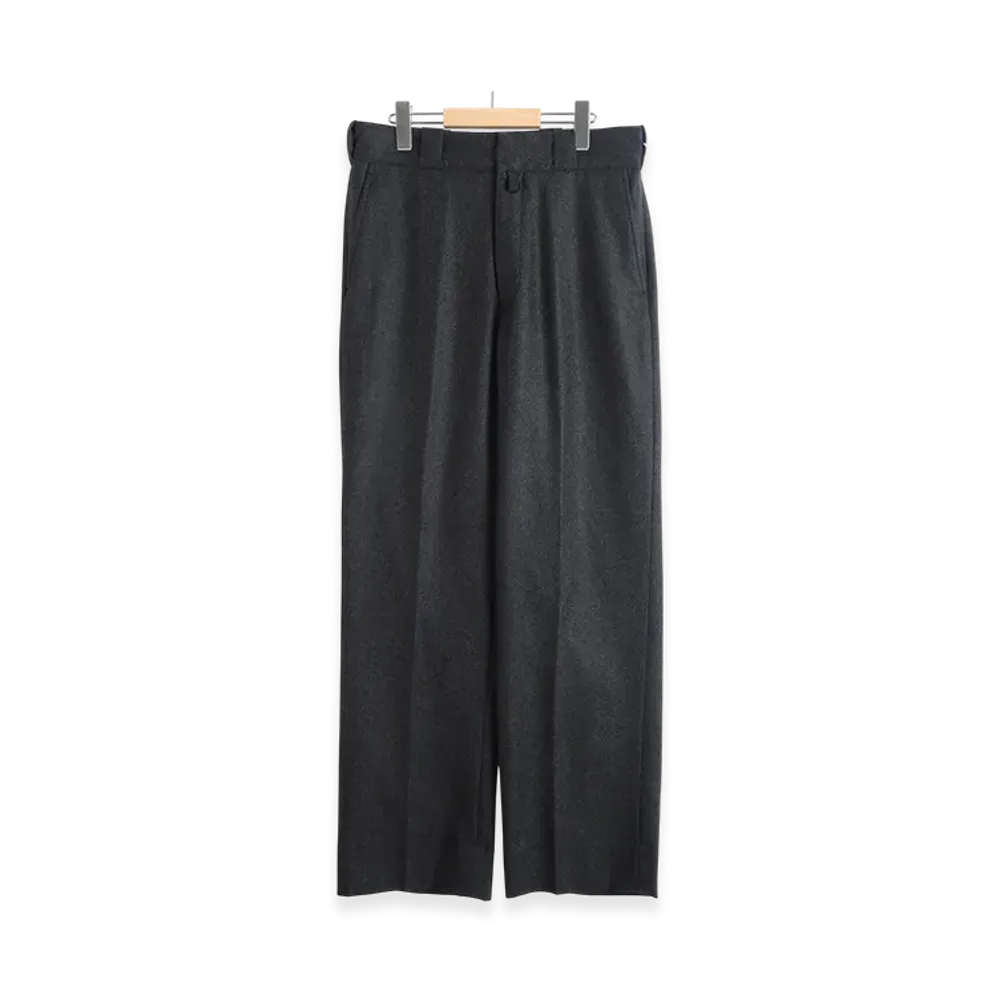 COMOLI Wool Flannel Pants "Charcoal"