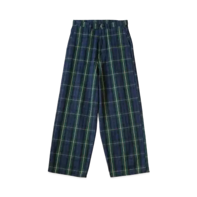 KAPITAL 11oz Tartan Check Baggy Port Pants "Green Yellow"