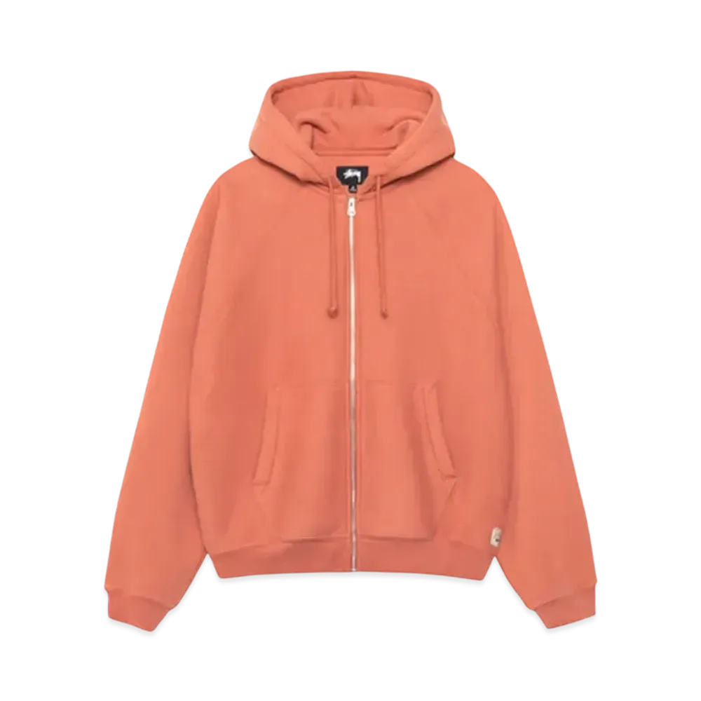 Stussy Fleece Raglan Zip Hoodie "Brick"