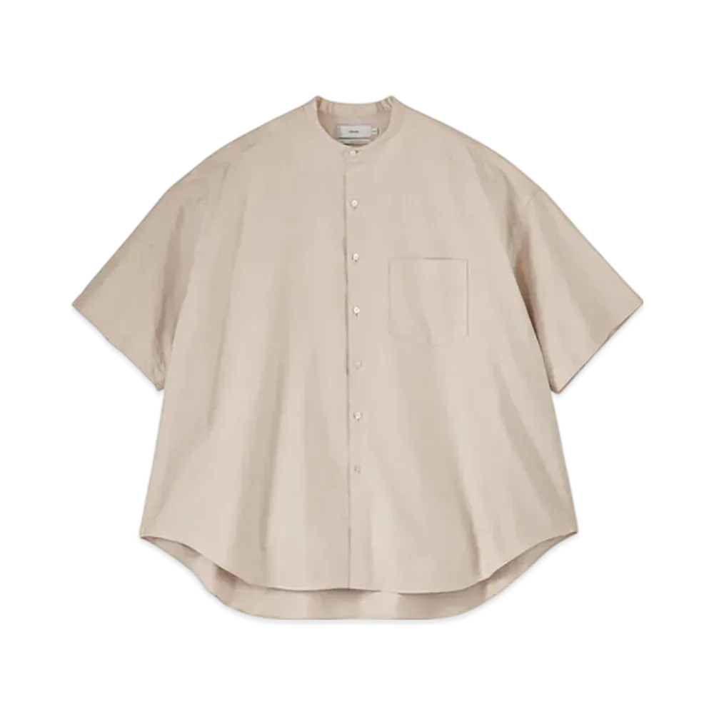 Graphpaper Oxford S/S Oversized Band Collar Shirt "Ecru"
