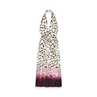 DRIES VAN NOTEN Women's Silk Halter Dress "Off White"