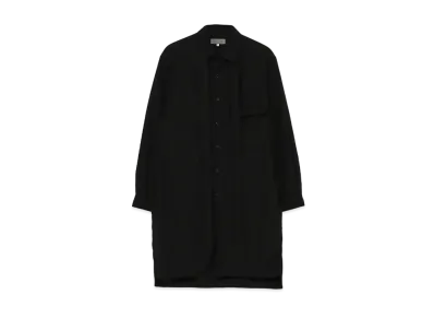 Yohji Yamamoto Pour Homme COTTON BROAD CHAIN STITCH BROAD DESIGN COLLAR BLOUSE "Black"