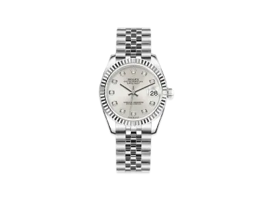 ROLEX Datejust 31 Oyster 31mm 10P Diamonds "Silver/Oyster Steel/White Gold"