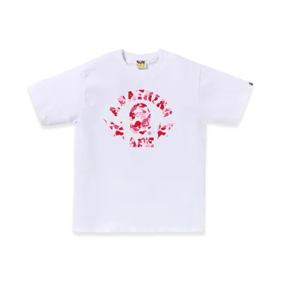 A BATHING APE Abc Camo Sta College Tee "White/Pink"
