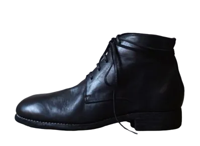 GUIDI Lace Up Boots Horse Full Grain Leather "Black" 993X Leather Sole