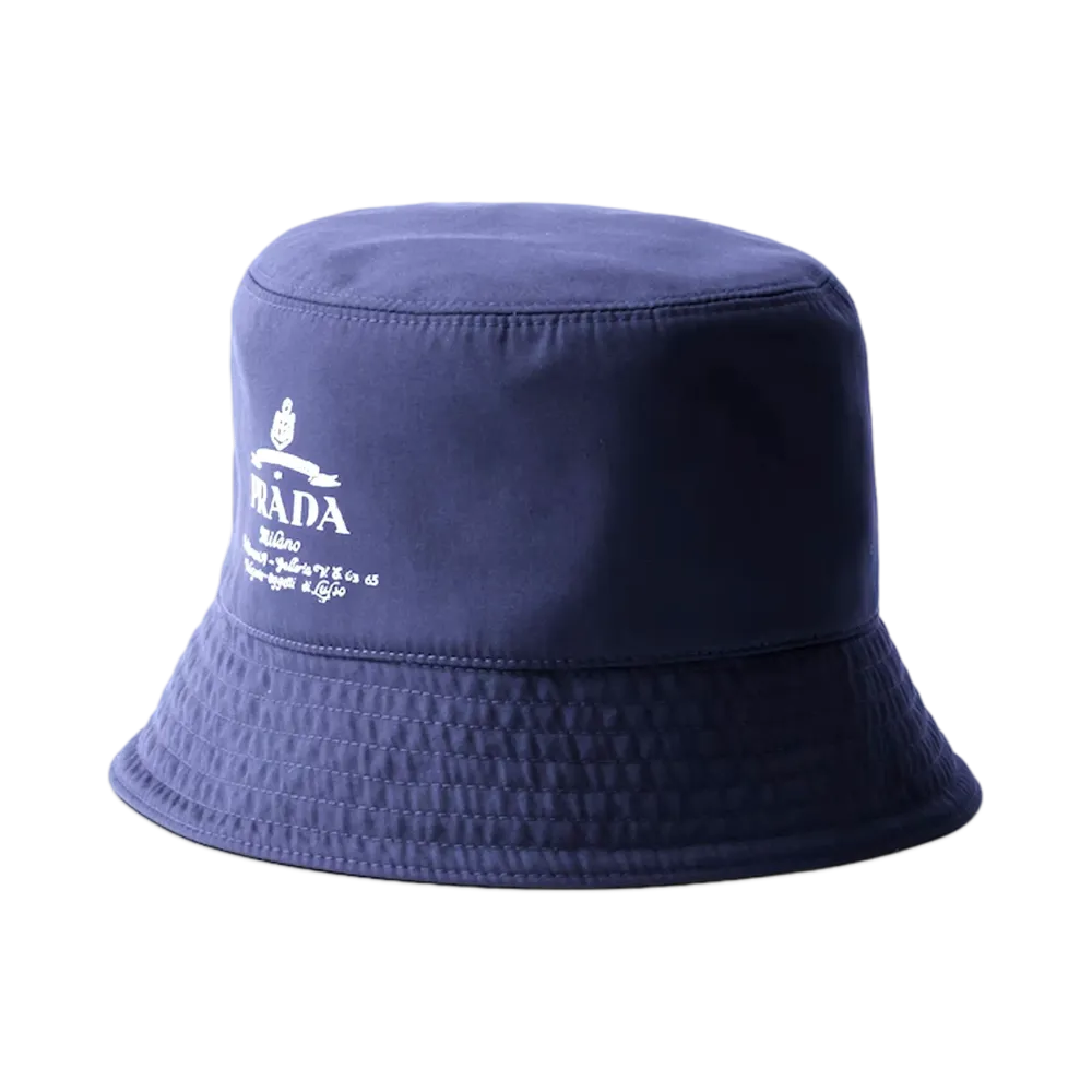 PRADA Reversible Technical Cotton Bucket Hat "Navy/Black"