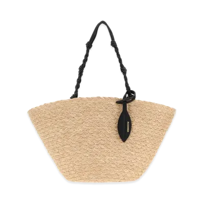 Jil Sander Women's Raffia Tangle Bucket Bag "Beige"