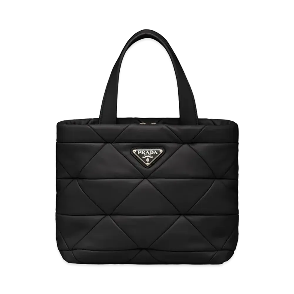 PRADA System Nappa Leather Patchwork Tote Bag "Black"