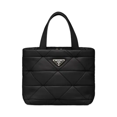 PRADA System Nappa Leather Patchwork Tote Bag "Black"