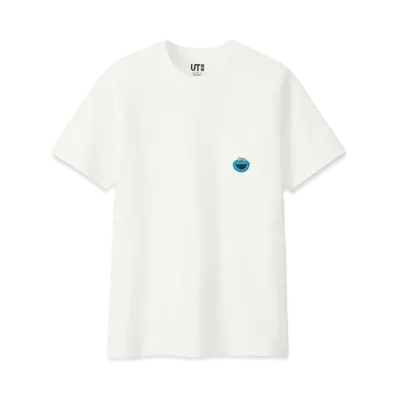 KAWS x Uniqlo x Sesame Street Cookie Monster Pocket Tee "White"