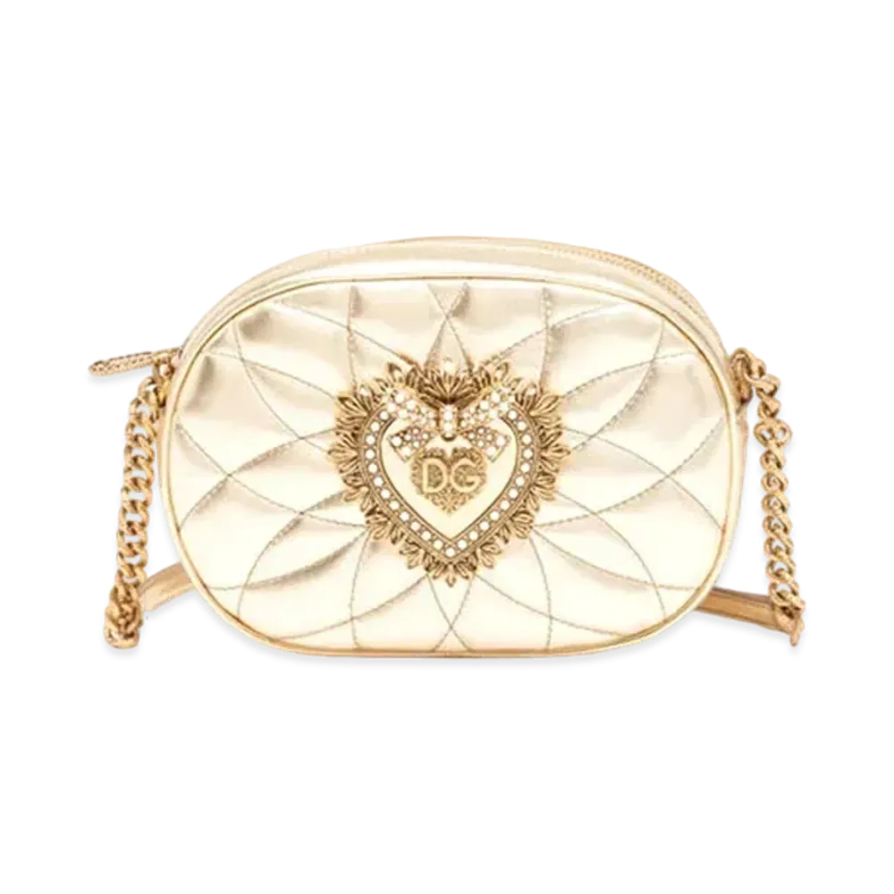 Dolce&Gabbana Devotion Camera Bag Matrasse Nappa Leather "Gold"