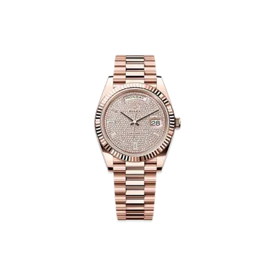 ROLEX Day-Date 40mm Everose Gold 228235 "Pave diamonds"