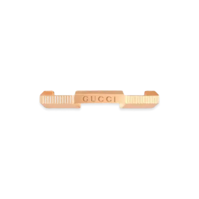 GUCCI Link To Love Striped Ring "Pink"