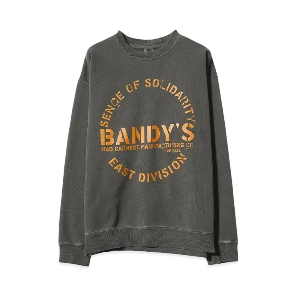 RATS PIGMENT DYED CREW NECK SWEAT "BLACK"