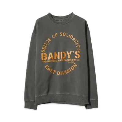RATS PIGMENT DYED CREW NECK SWEAT "BLACK"