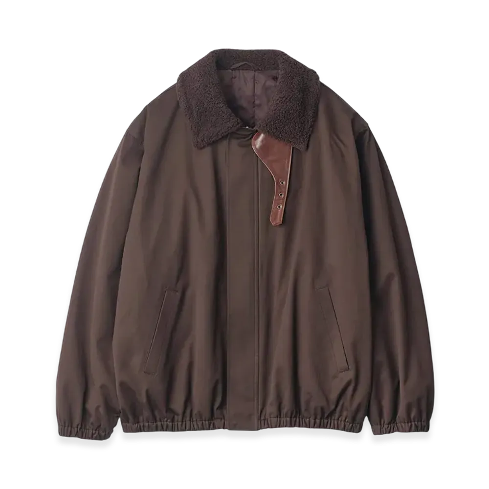 ssstein Mouton Collar Padded Jacket "Dark Brown"