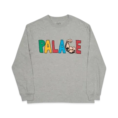 PALACE Muscle L/S T-Shirt "Grey Marl"