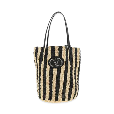 Valentino Women's Shopping Garavani Raffia "Black"