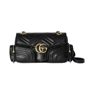 GUCCI GG Marmont Small Multi-Pocket Bag "Black"