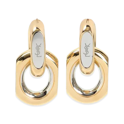 Saint Laurent Women's Double Hoop Earrings "Multi"