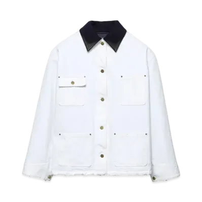 PRADA Women's Canvas Blouson Jacket "White"
