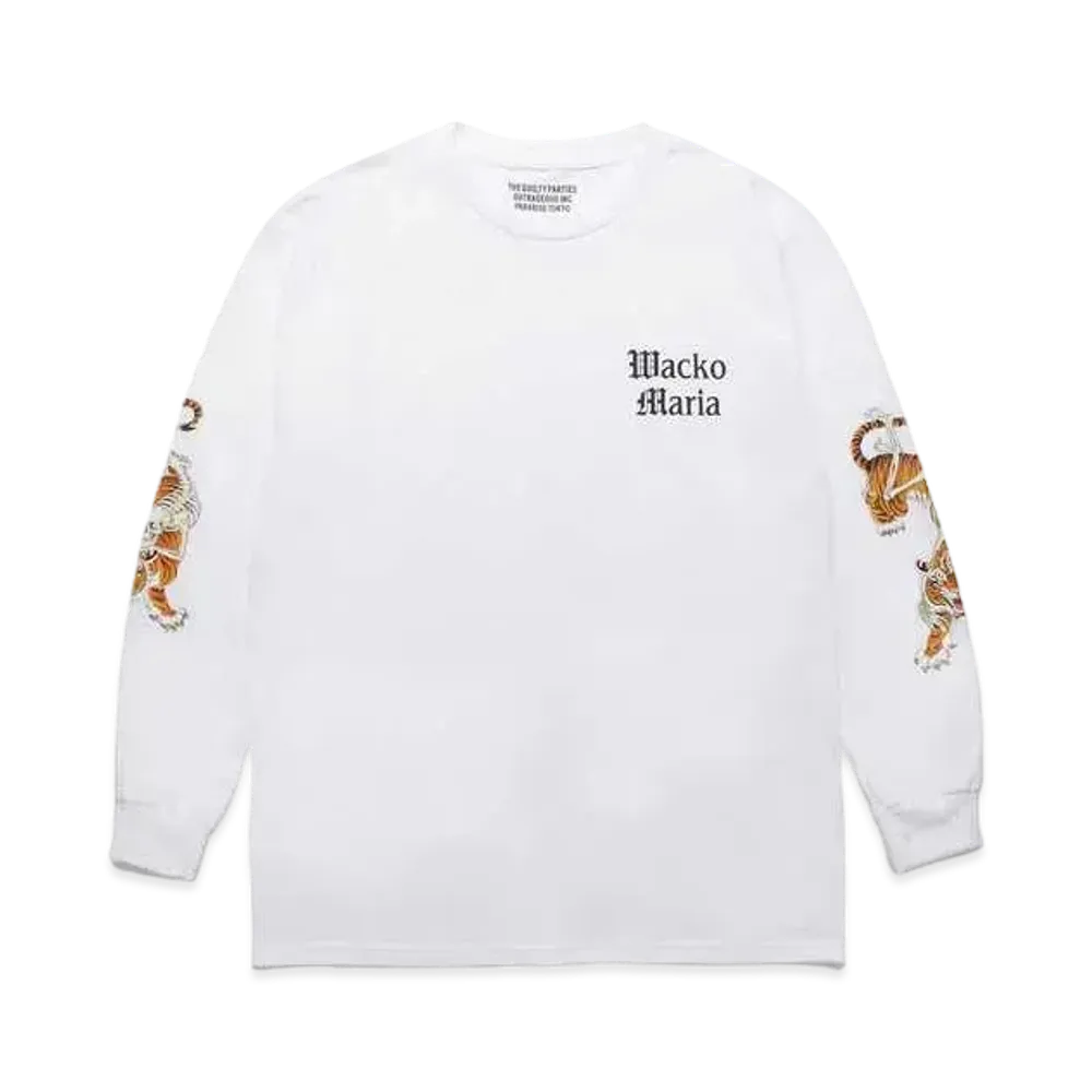 WACKO MARIA TIM LEHI / Long Sleeve T-Shirt #1 "White"